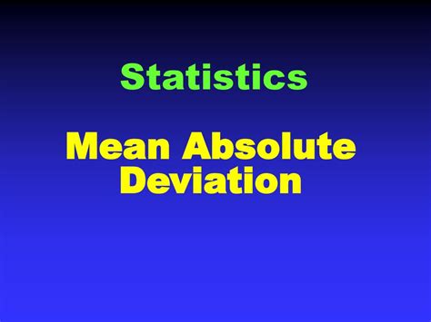 absolute mean deviation in statistics