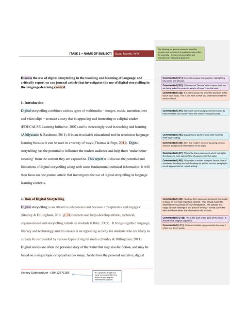 academic report format example