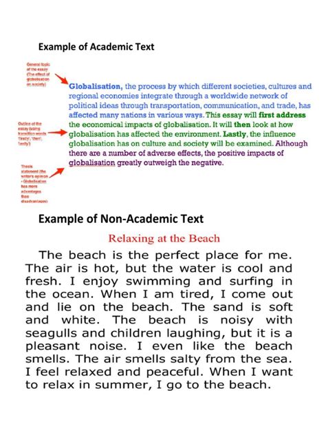 academic text example sentence