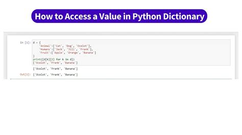 access value in a dictionary python
