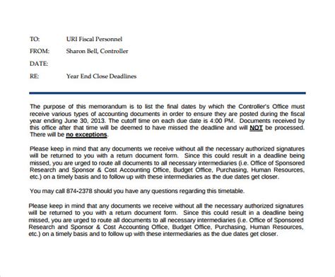 accounting memo format example