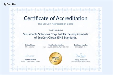 accreditation certificate