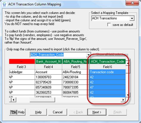 ach transaction code list