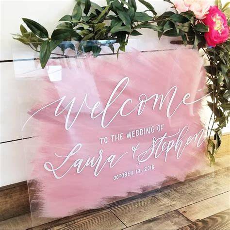 acrylic wedding sign