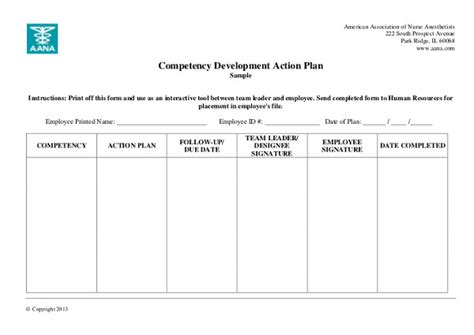 action plan for competency development