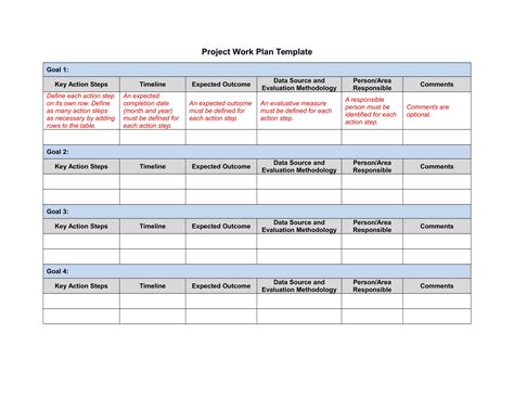 action plan for project example pdf