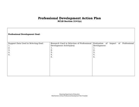 action plan professional development