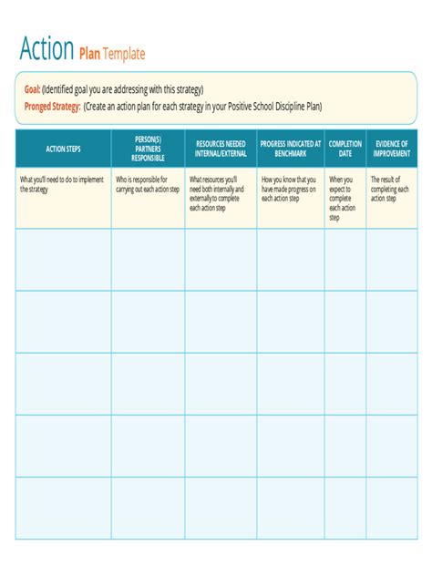 action plan sample format