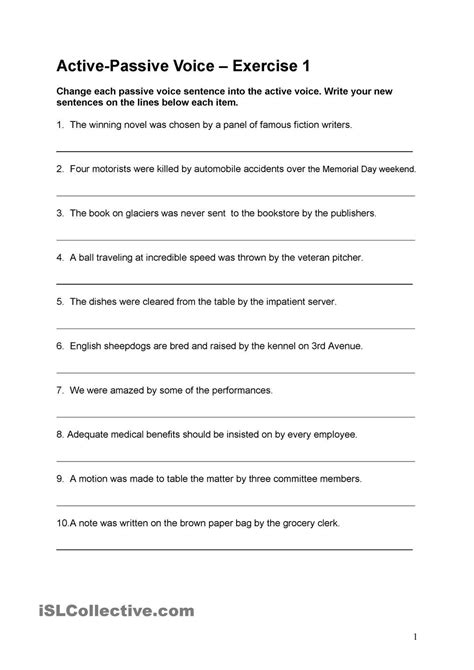 active and passive voice exercises for class 8 pdf