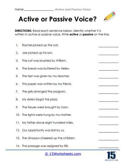 active and passive voice exercises for grade 9