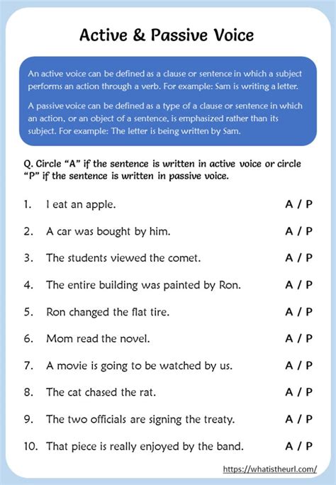 active and passive voice exercises grade 9