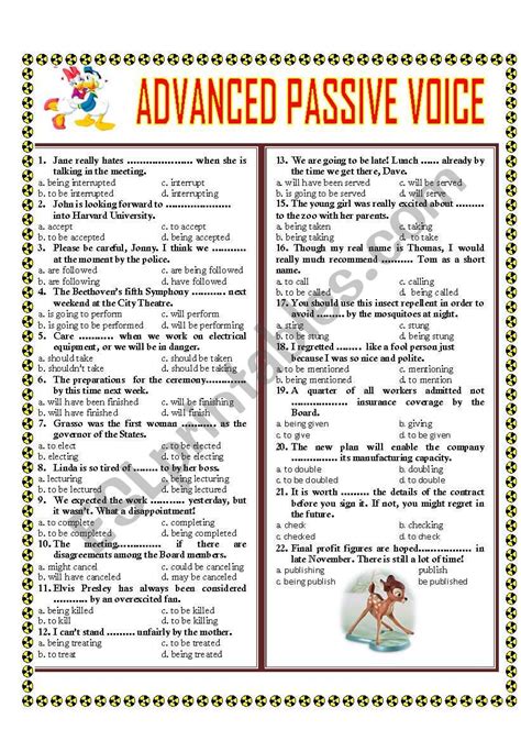 active and passive voice exercises with answers advanced level pdf