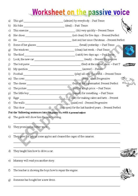 active and passive voice exercises with answers all tenses