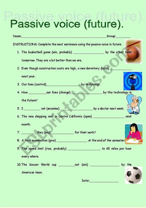 active and passive voice exercises with answers simple future tense