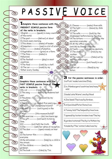 active and passive voice present and past simple exercises
