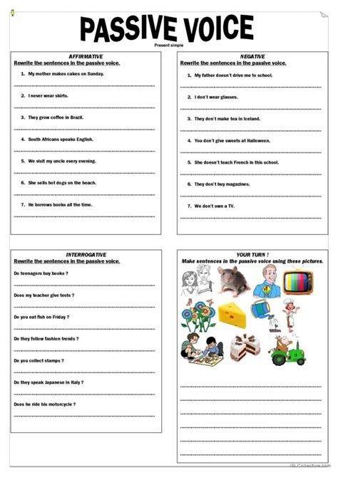active and passive voice present simple exercises pdf