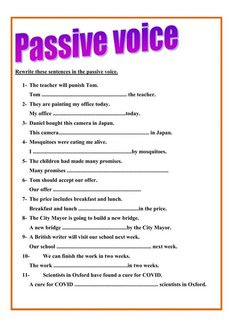 active and passive voice present tense exercises with answers pdf