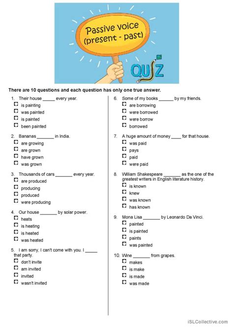 active and passive voice questions with answers pdf