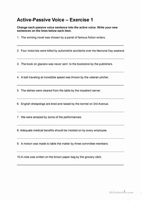 active and passive voice recipe exercises with answers pdf