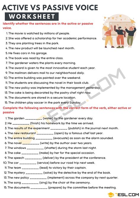 active and passive voice writing exercises
