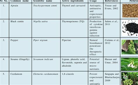 active ingredients examples list