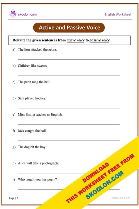 active passive voice exercises with answers pdf class 12 free