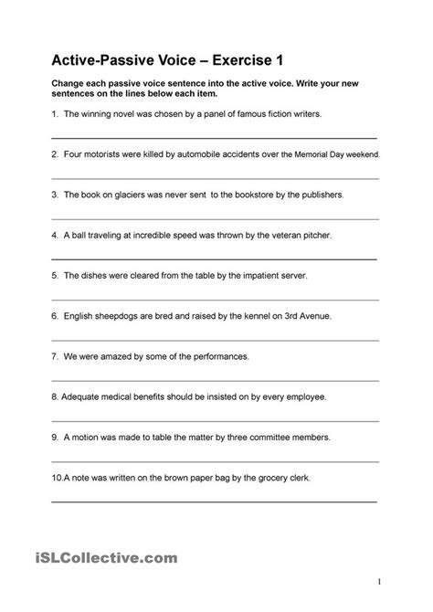 active to passive paragraph exercises