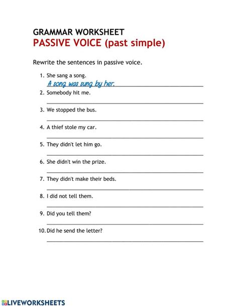 active to passive voice exercises past simple