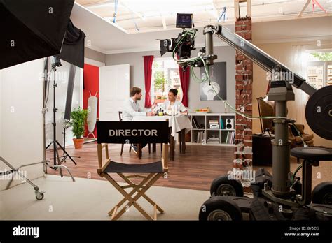 Actor performing on movie set