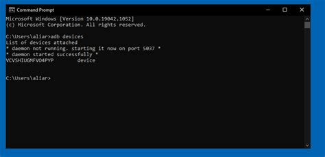 adb command list of devices attached