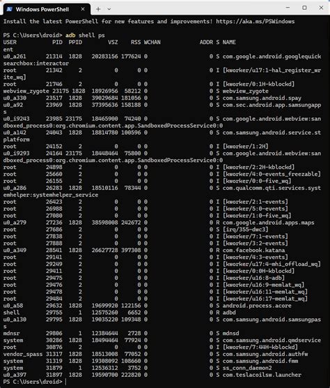 adb command to list all apps