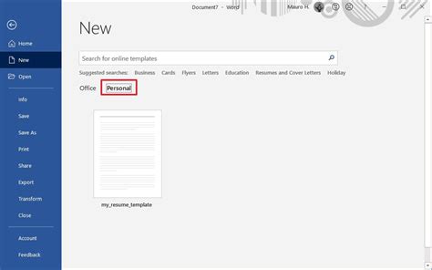 add custom template to word