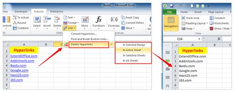 add hyperlink to text in excel