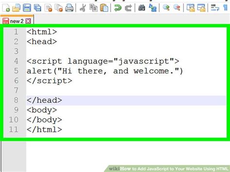 add javascript in html body