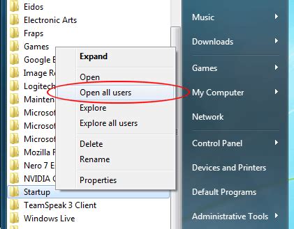 add program to startup for all users