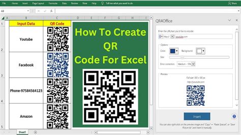 add qr code font to excel