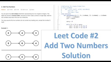 add two numbers in python leetcode