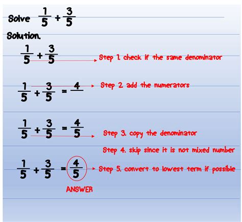 adding dissimilar fractions examples with answers grade 5