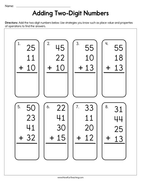adding double digit numbers