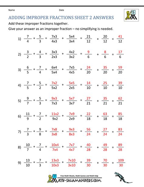 adding improper fractions examples