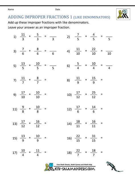 adding mixed improper fractions