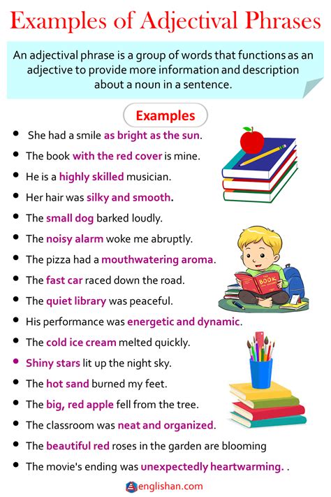 adjective phrase examples with answers pdf