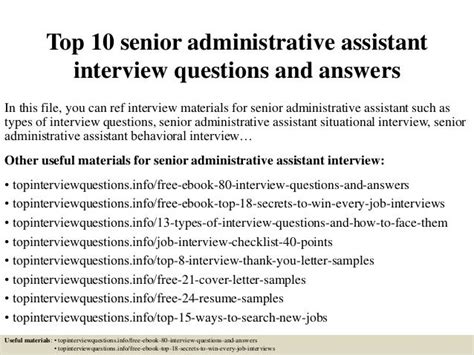 administrative assistant interview questions and answers pdf