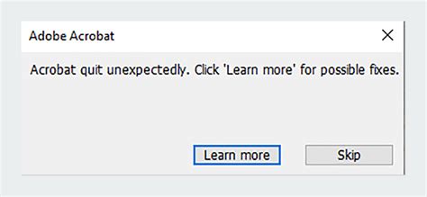 adobe acrobat crashes when saving