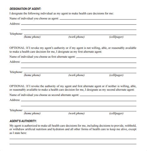 advance directive examples pdf