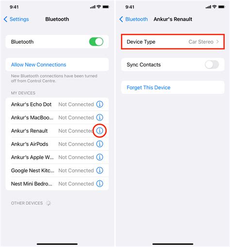 advanced bluetooth settings iphone