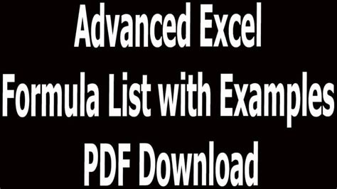 advanced excel formulas pdf with example 2023