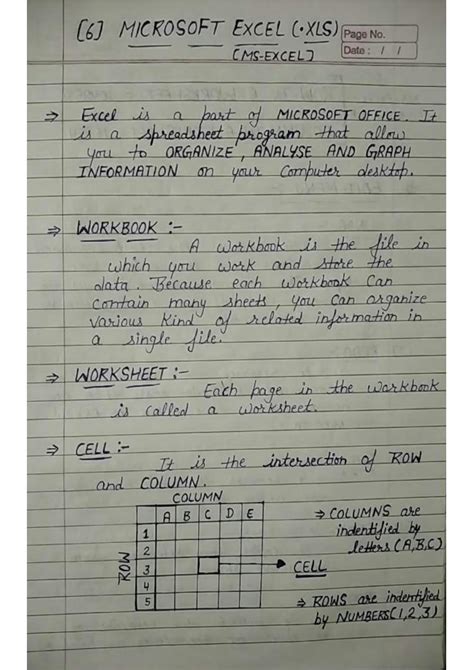 advanced features of ms excel class 8 notes pdf