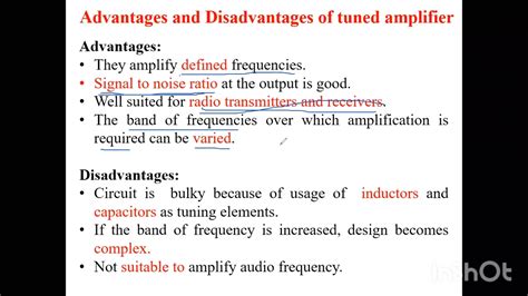 advantages and disadvantages of tuned amplifier