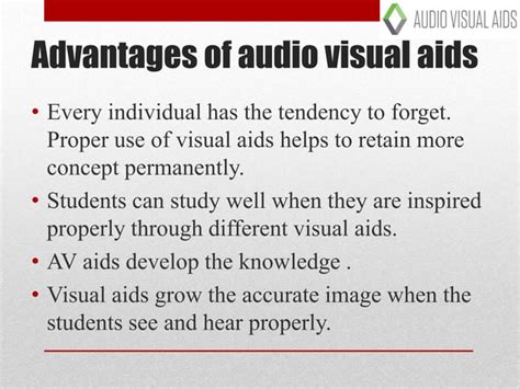 advantages of audio visual aids in teaching